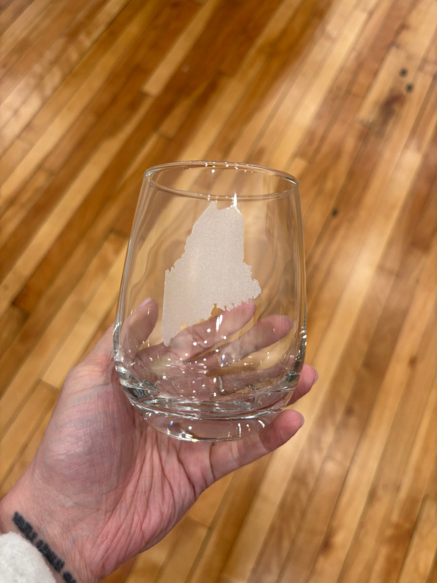 Woodland Etched Stemless Wine Glasses