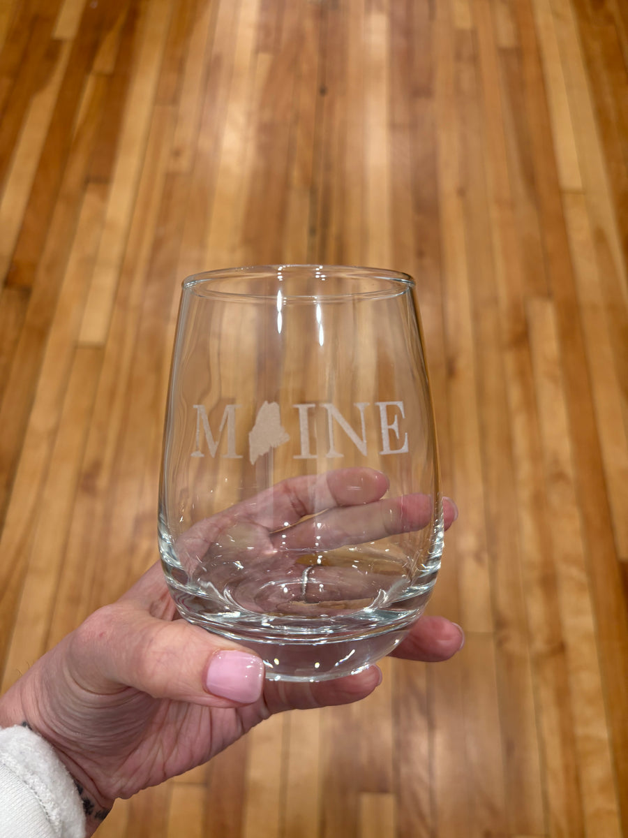 Woodland Etched Stemless Wine Glasses