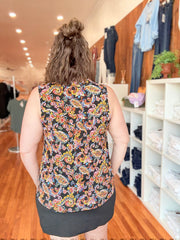 Lizzy Tank- Black Paisley