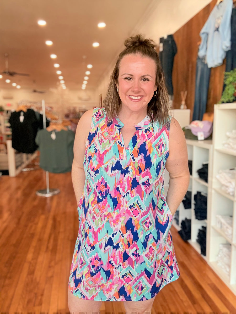 Lizzy Tank Dress- Chevron Waves FINAL SALE