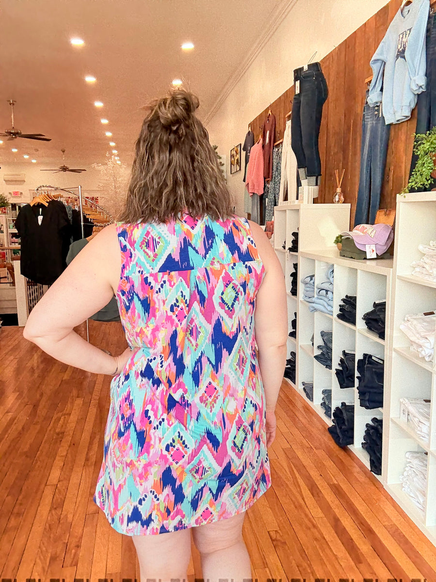 Lizzy Tank Dress- Chevron Waves FINAL SALE