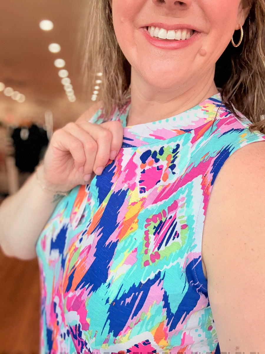 Lizzy Tank Dress- Chevron Waves FINAL SALE