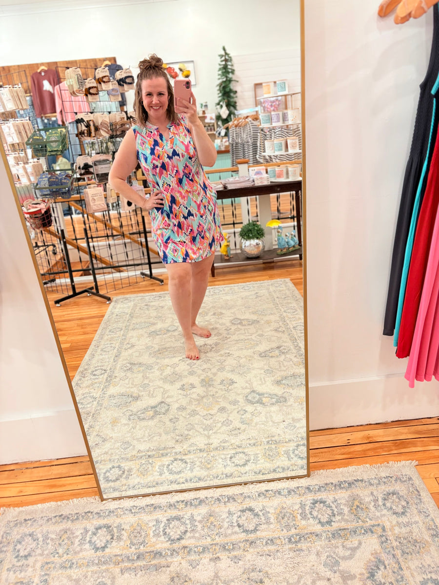 Lizzy Tank Dress- Chevron Waves FINAL SALE