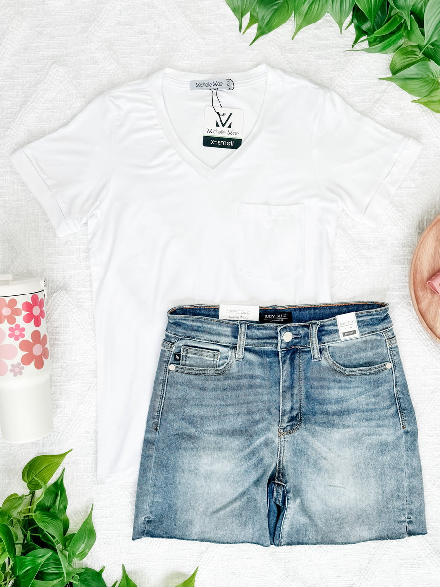 WAREHOUSE Sophie Pocket Tee - White | Women's Short Sleeve