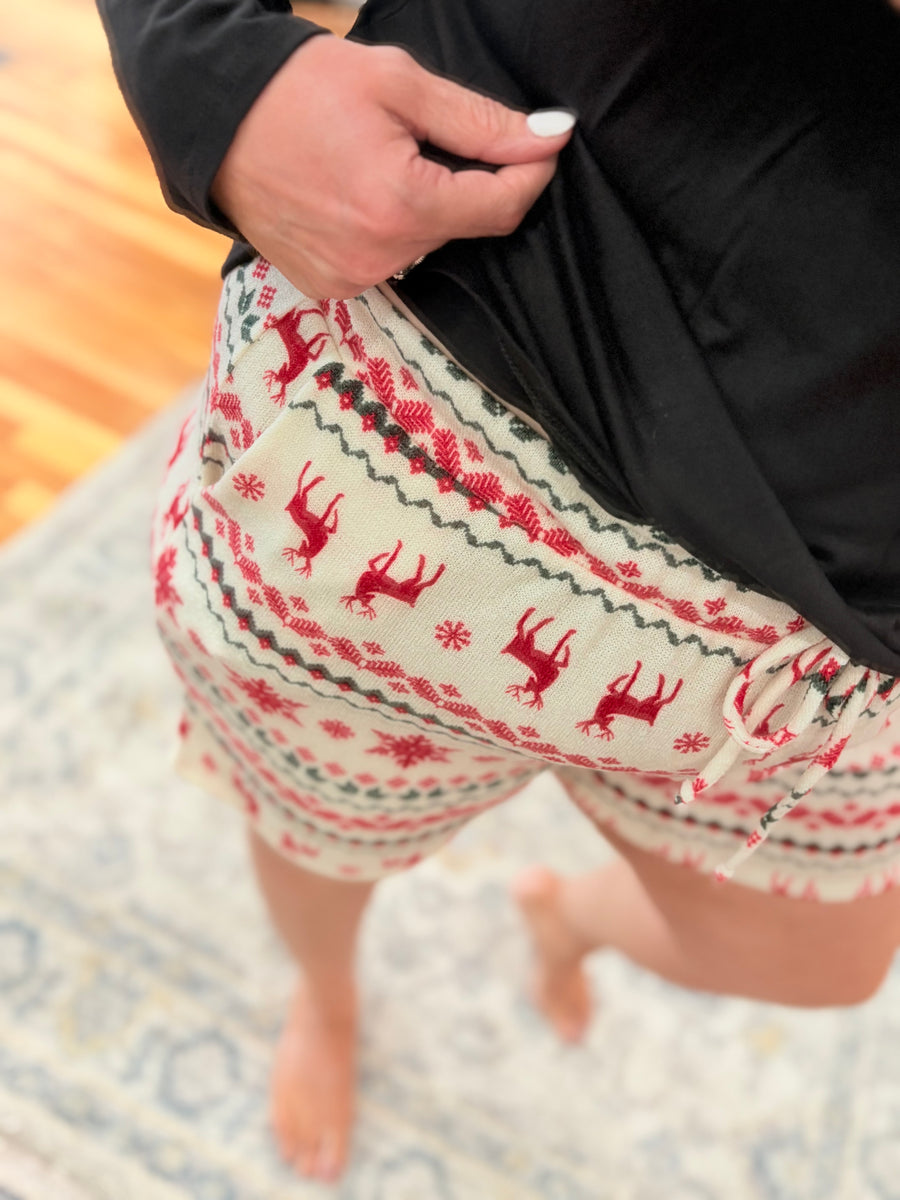Reindeer Christmas Lounge Shorts