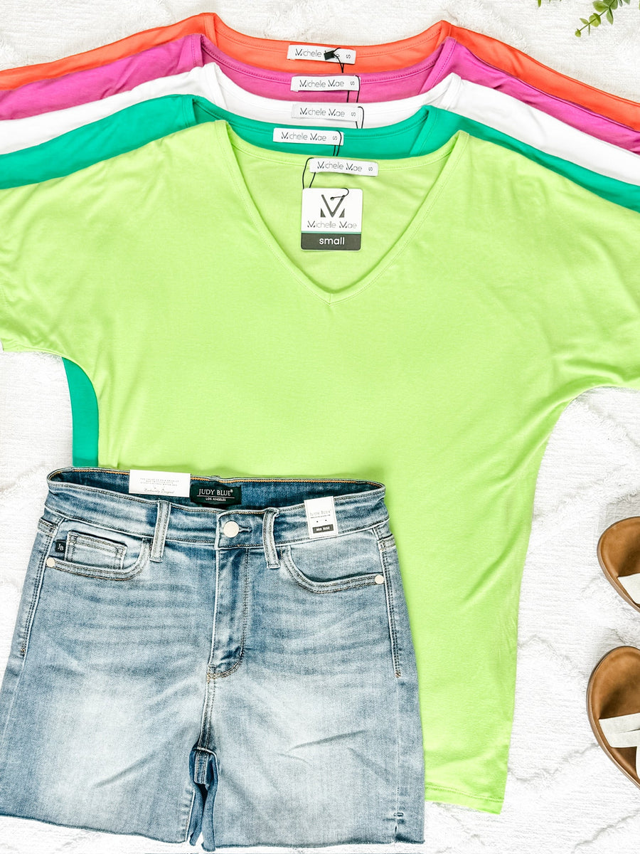 WAREHOUSE Chloe Cozy Tee - White | Women's V-Neck Top