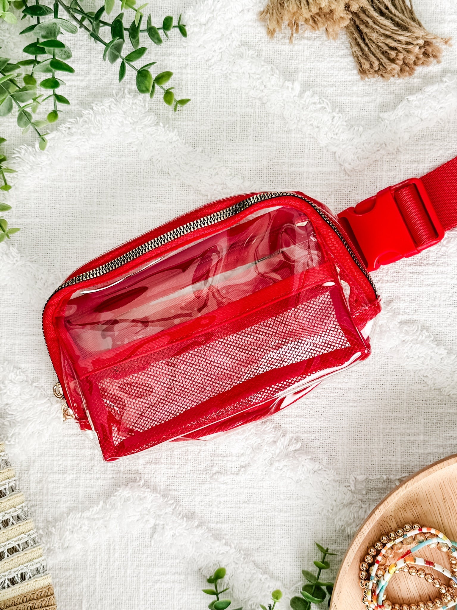 WAREHOUSE Clear Bag - Red  | Women's Crossbody Bag