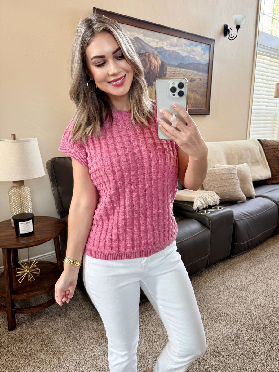 WAREHOUSE Kelly Knitted Top - Rose