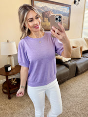 WAREHOUSE Katie Cozy Top - Heathered Purple