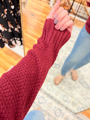 Round Neck Classic Sweater- Cabernet