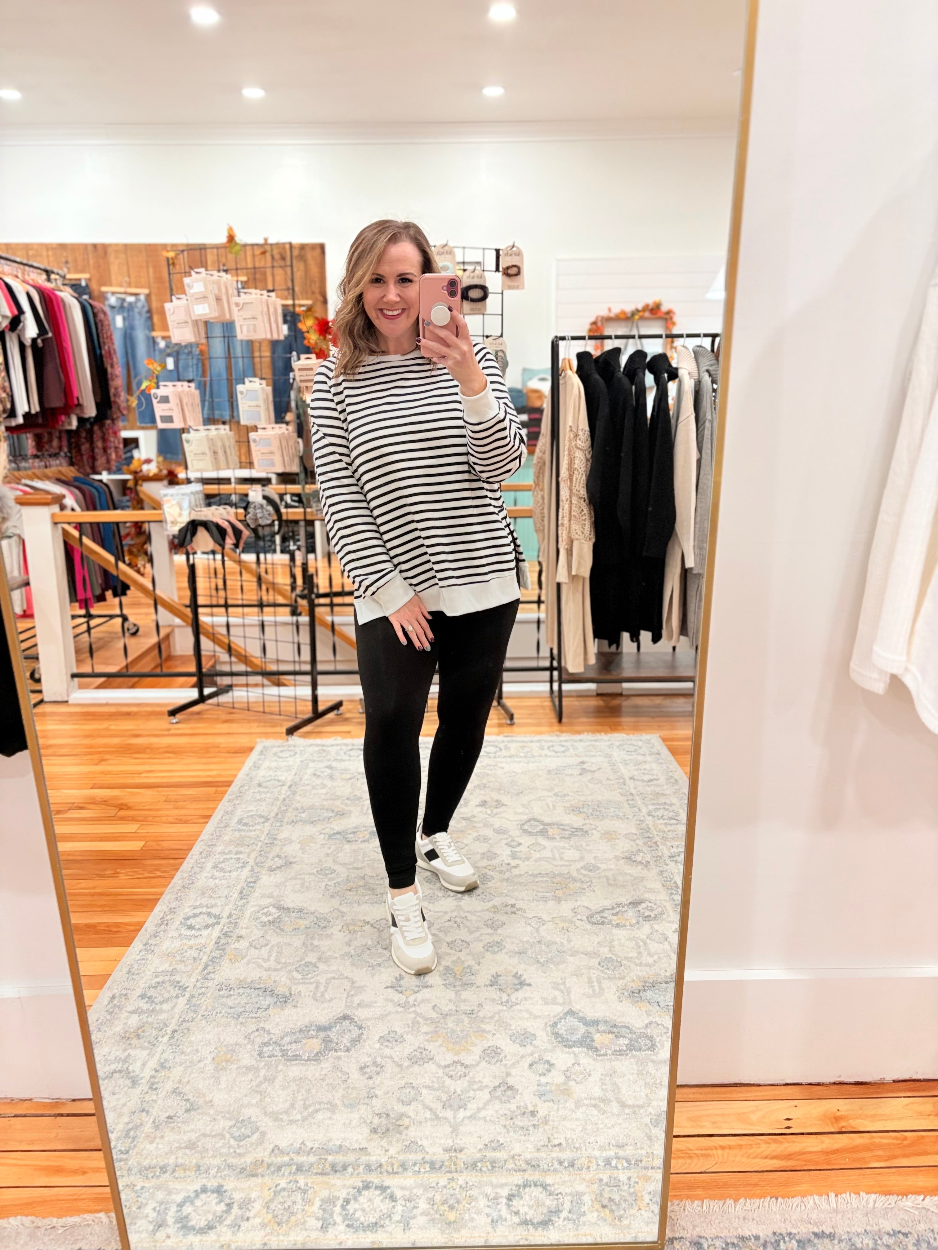 Black Stripe Raglan Sleeve Side Slits Sweatshirt