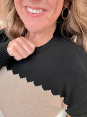 Black Colorblock Sweater