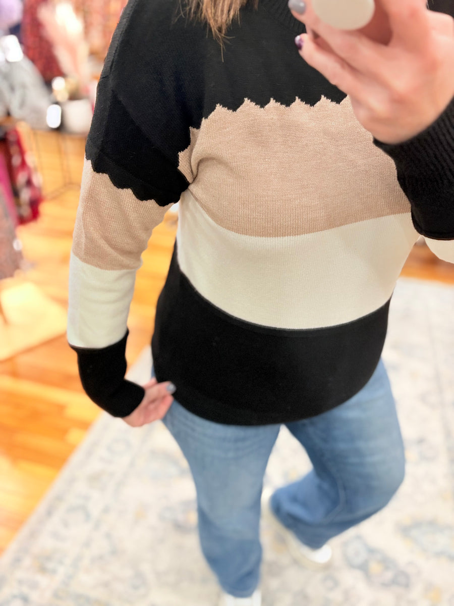 Black Colorblock Sweater