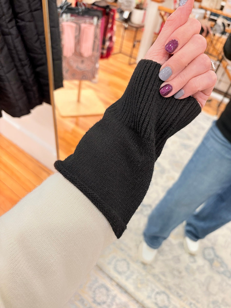 Black Colorblock Sweater