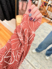 Urban Ribbed Floral Hoodie- Caramel