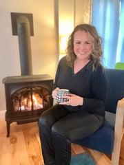 Elysees V Neck Knit Top- Black