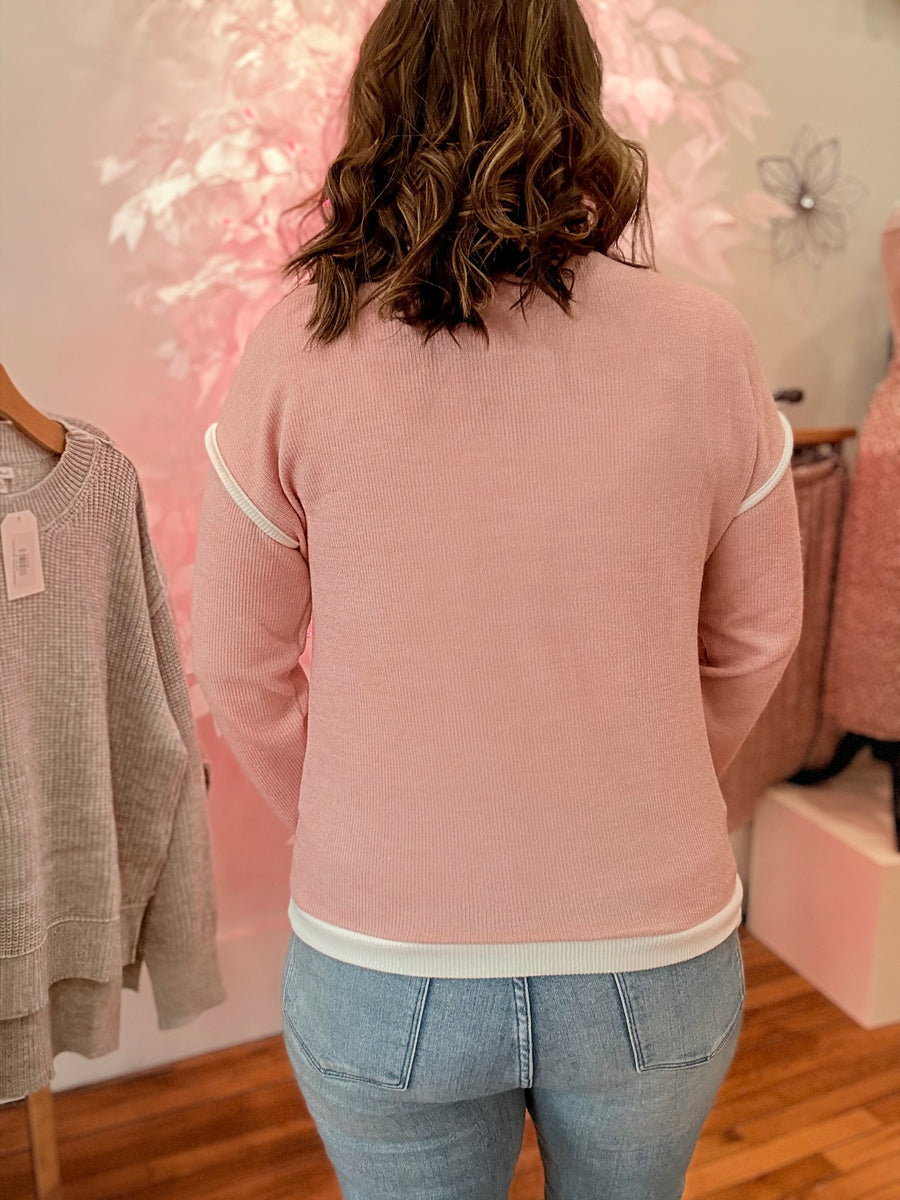 Pink Contrast Sweater
