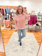 Pink Contrast Sweater