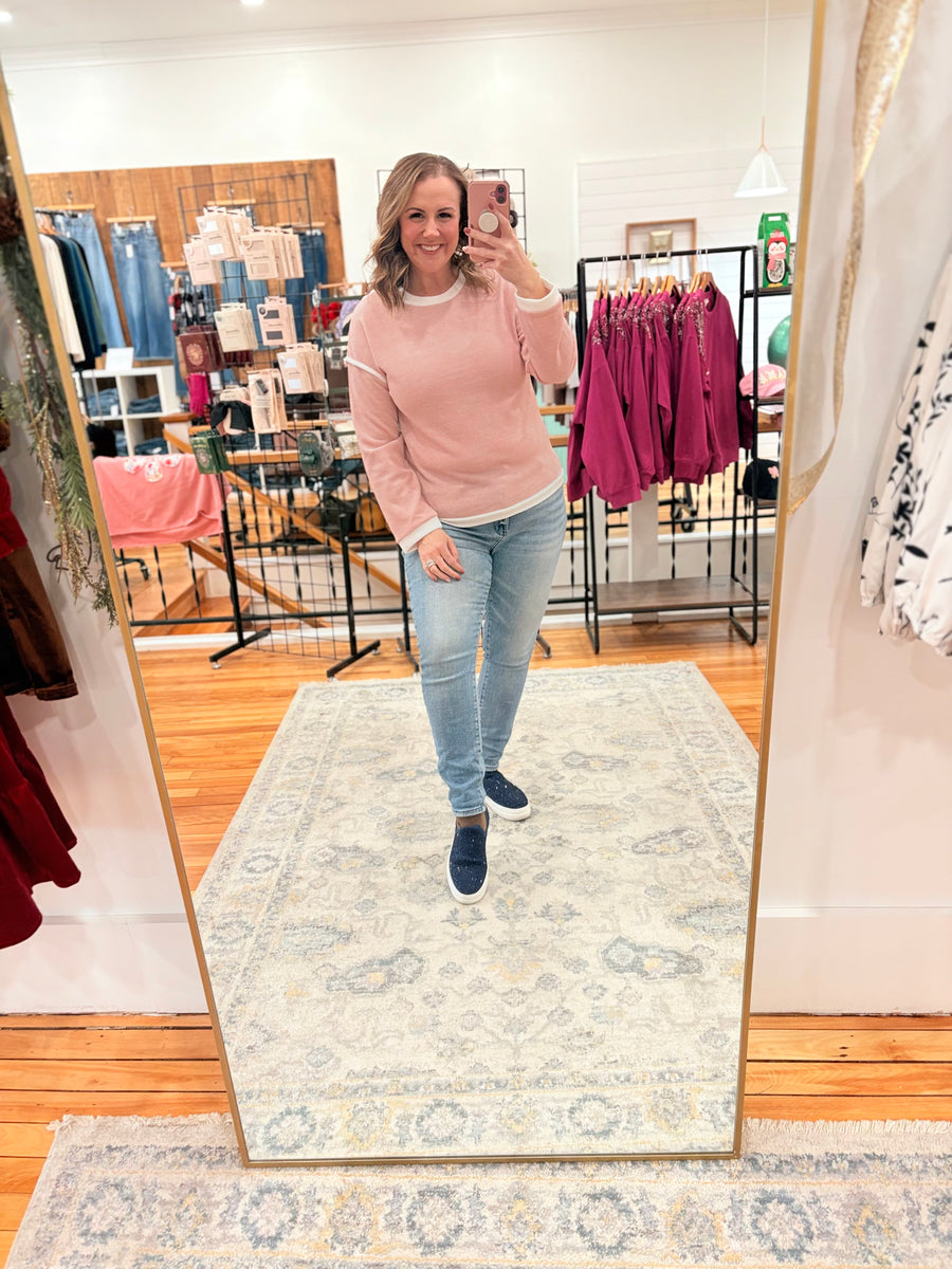 Pink Contrast Sweater