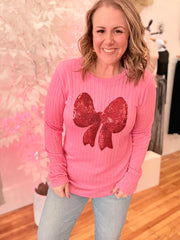 Bow Sequin Sweater