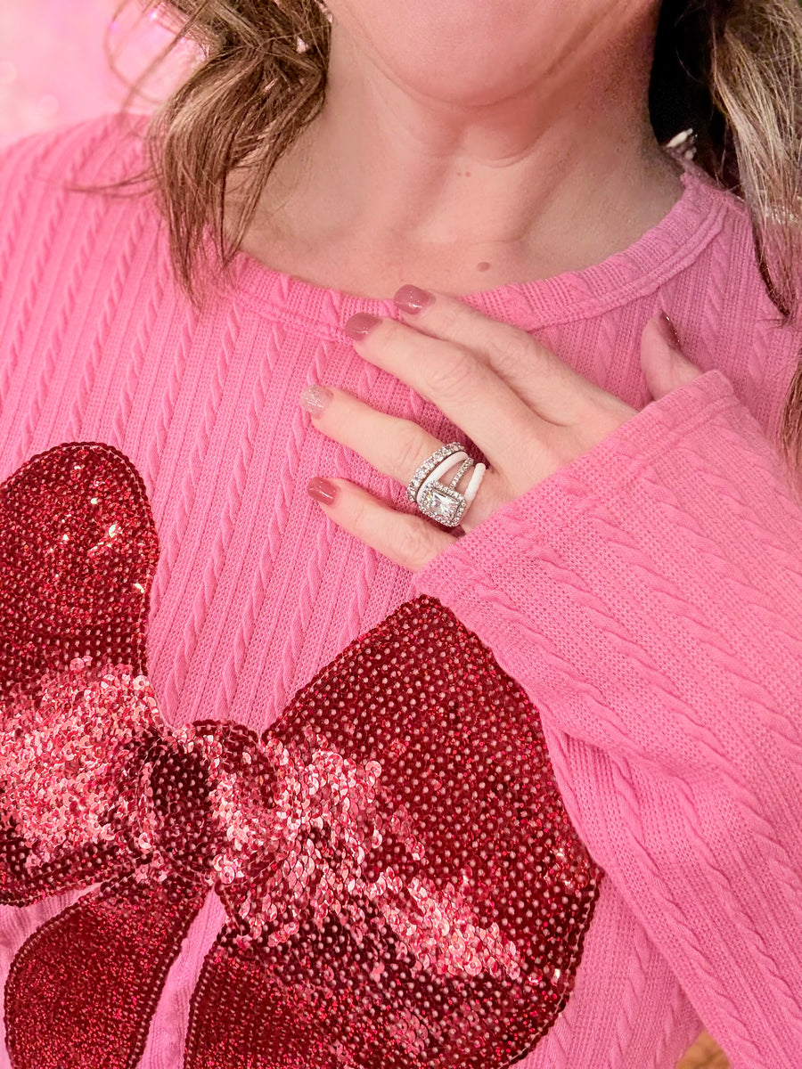 Bow Sequin Sweater