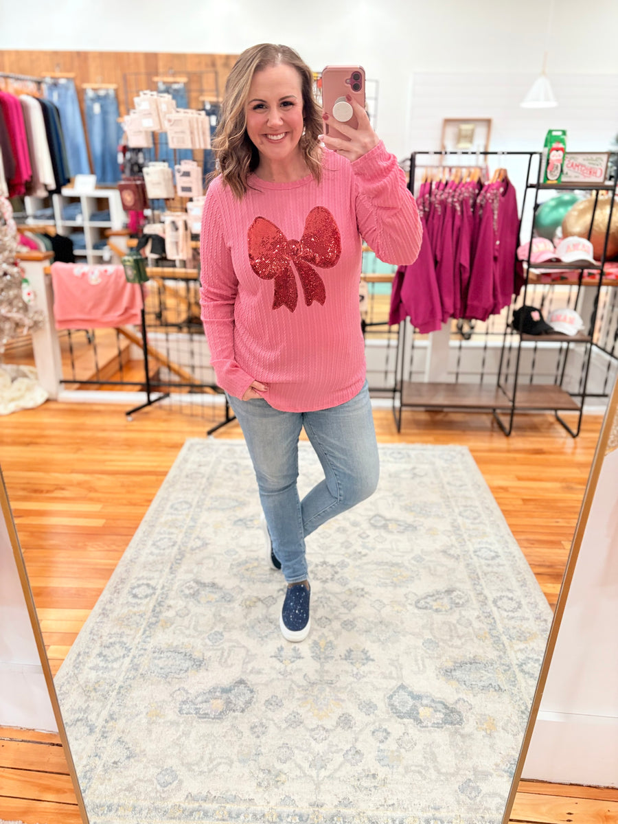 Bow Sequin Sweater