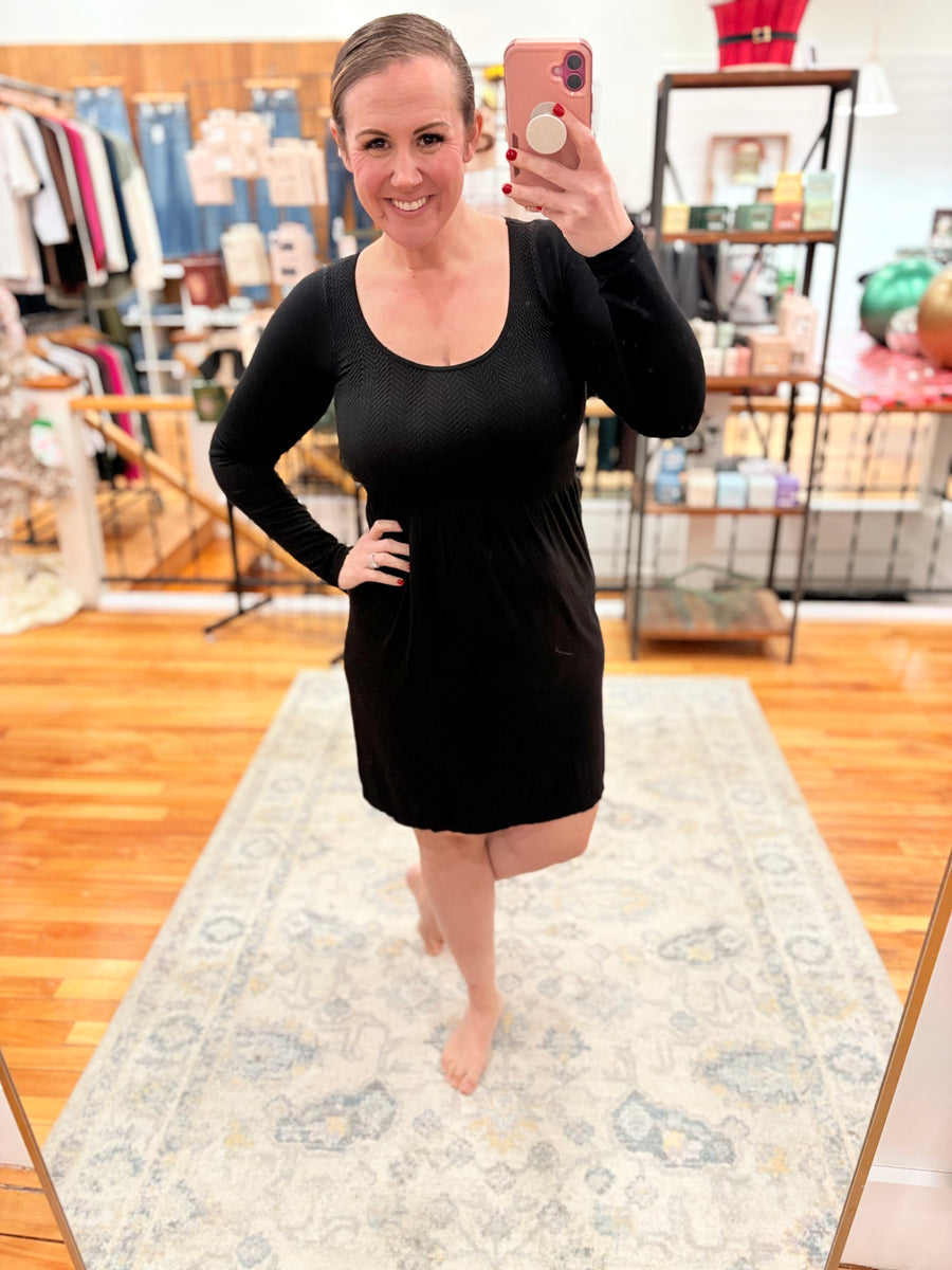 Knee Length Long Sleeve Dress