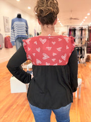 Heart Babydoll with Ruffle Sleeve