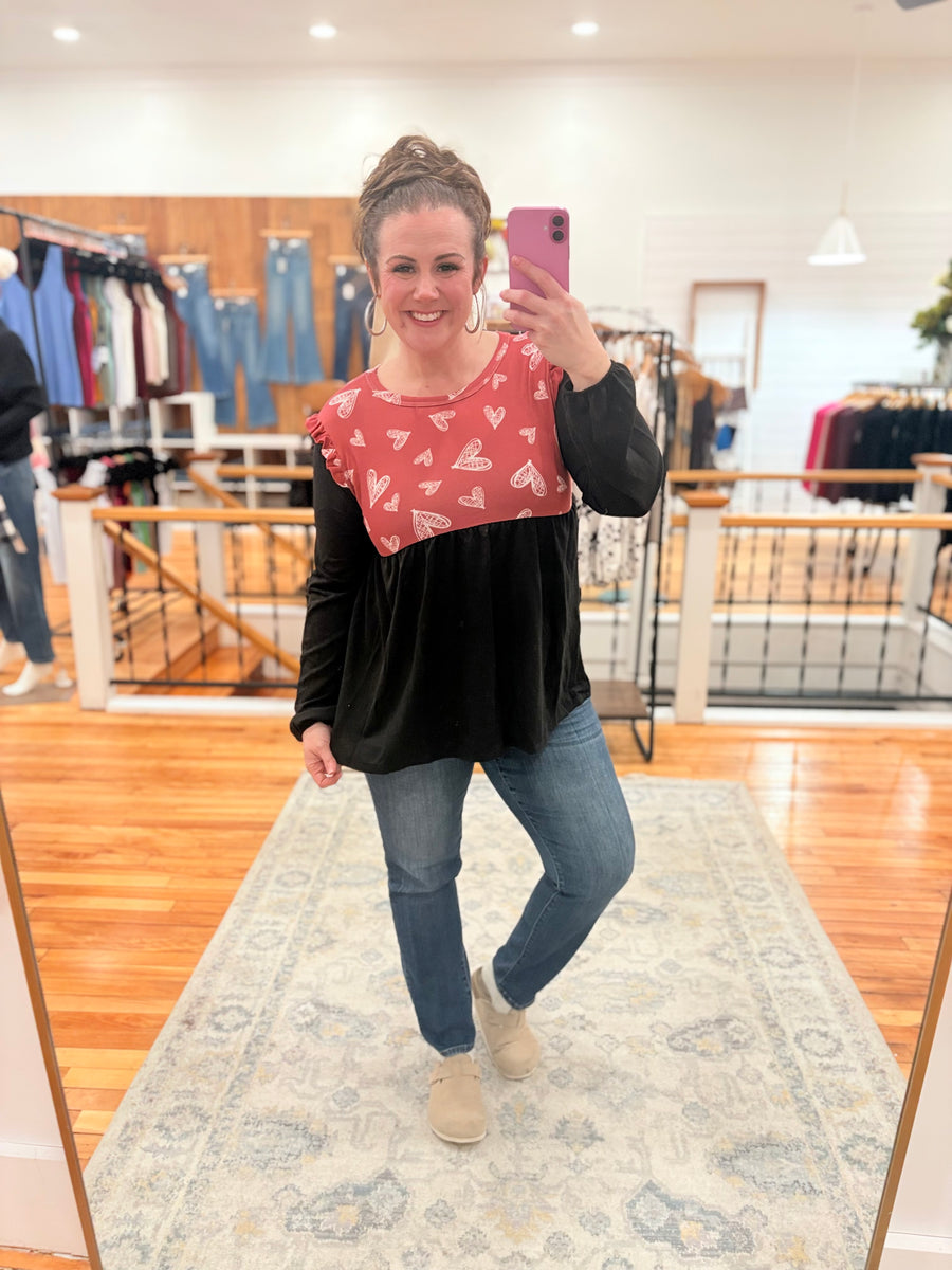 Heart Babydoll with Ruffle Sleeve