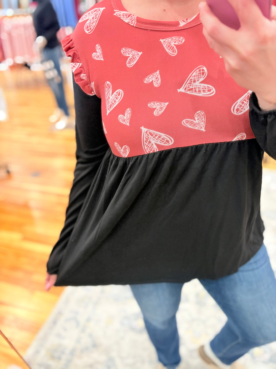 Heart Babydoll with Ruffle Sleeve