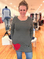 Striped Tunic with Heart on Hip