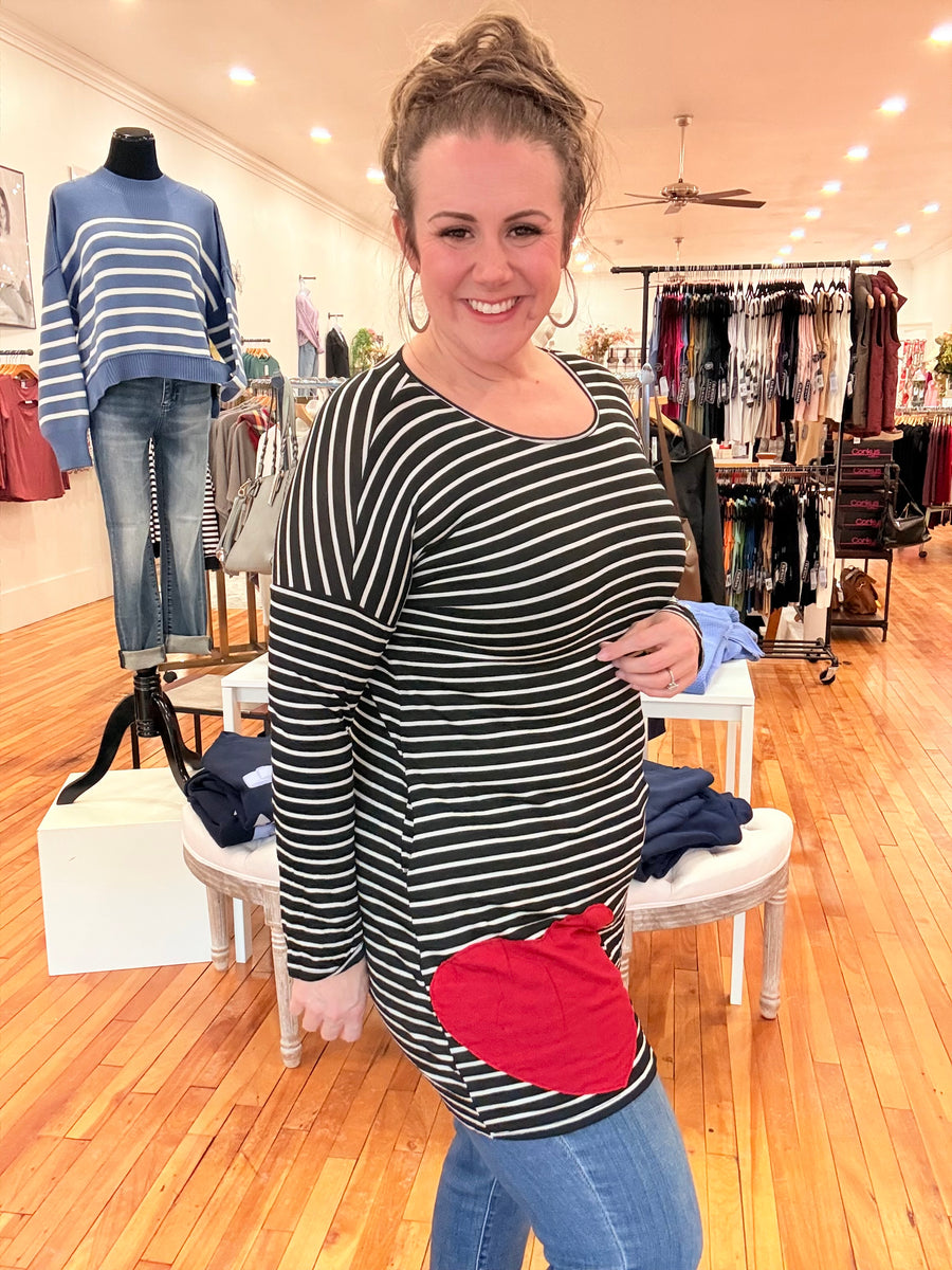 Striped Tunic with Heart on Hip