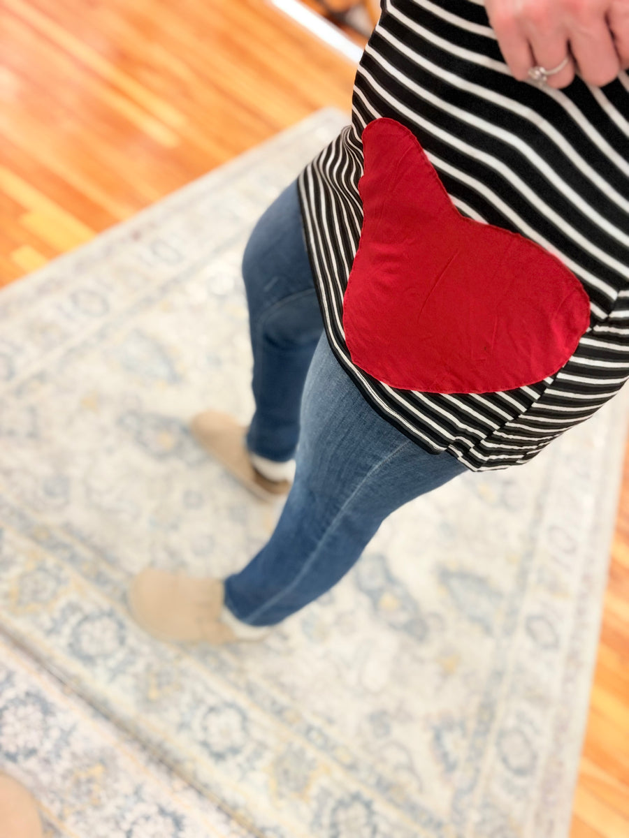 Striped Tunic with Heart on Hip