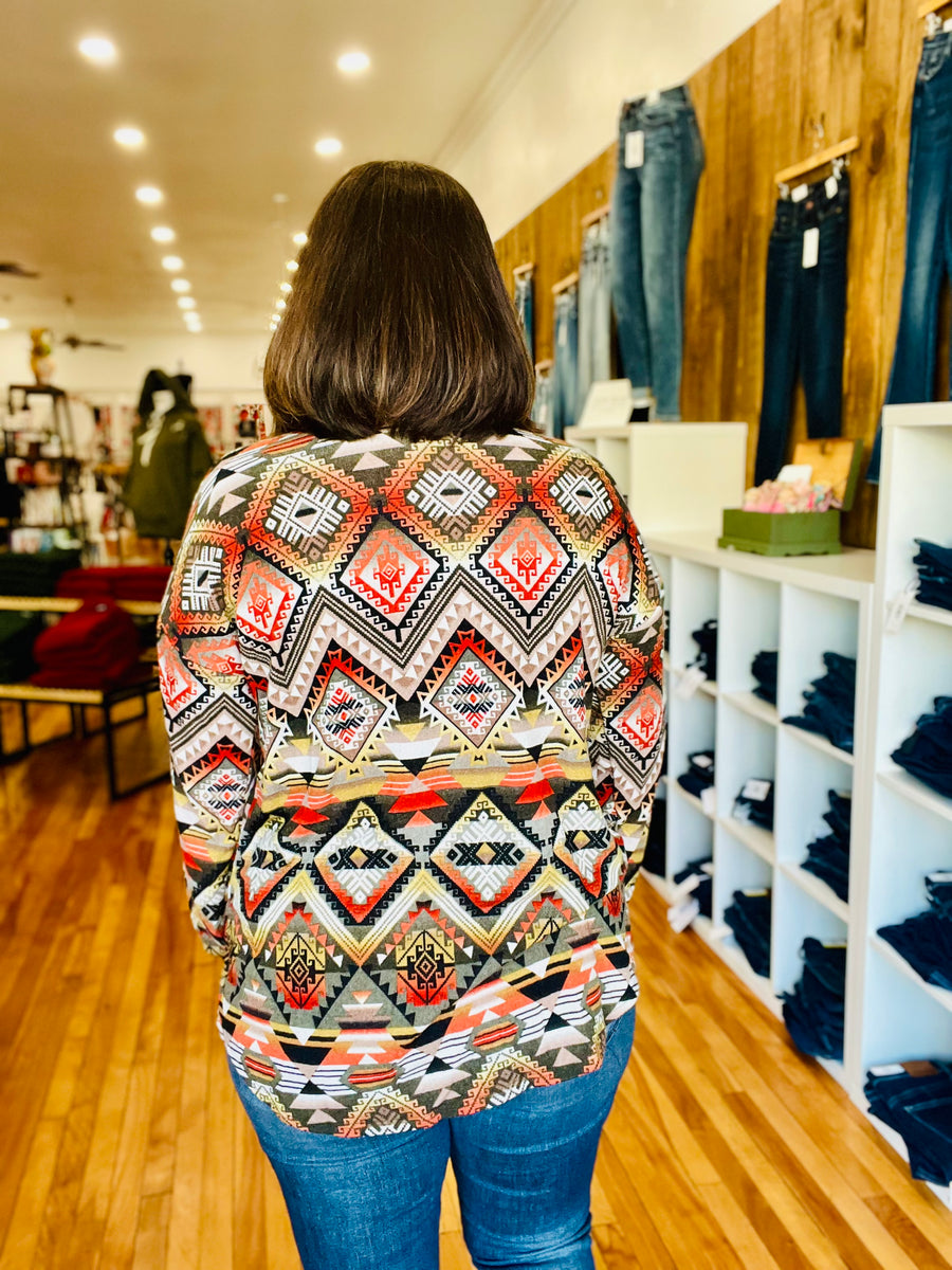 Aztec Print Shacket