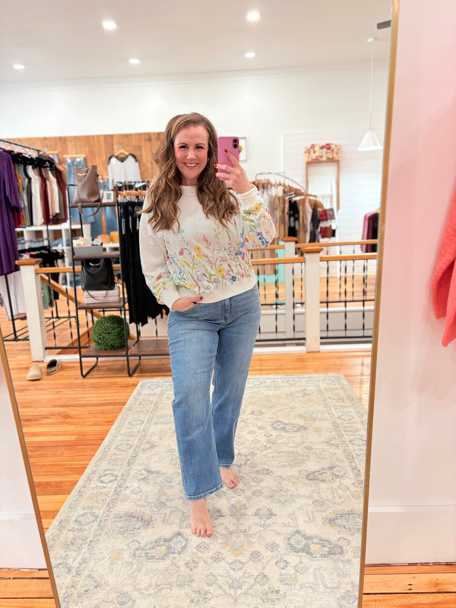 Wildflower Field Printed Pullover