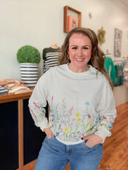Wildflower Field Printed Pullover