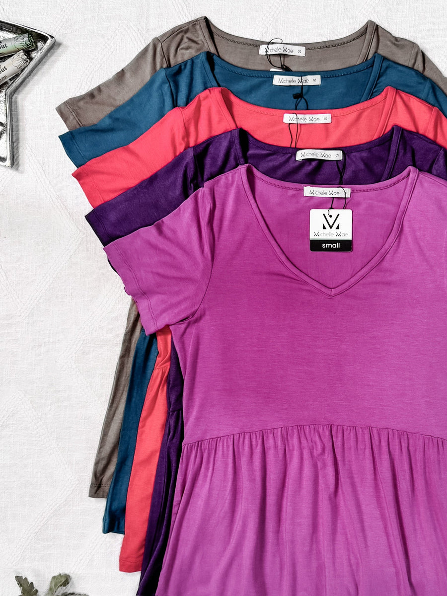 WAREHOUSE Sarah Ruffle Short Sleeve - Orchid