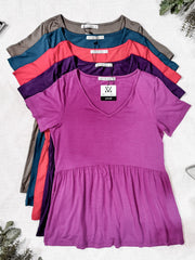 WAREHOUSE Sarah Ruffle Short Sleeve - Orchid