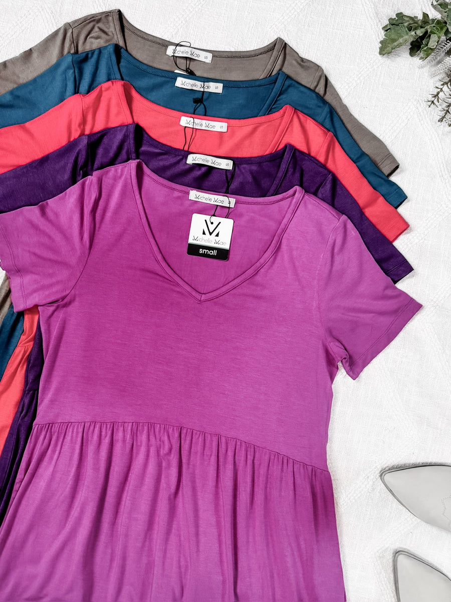 WAREHOUSE Sarah Ruffle Short Sleeve - Orchid