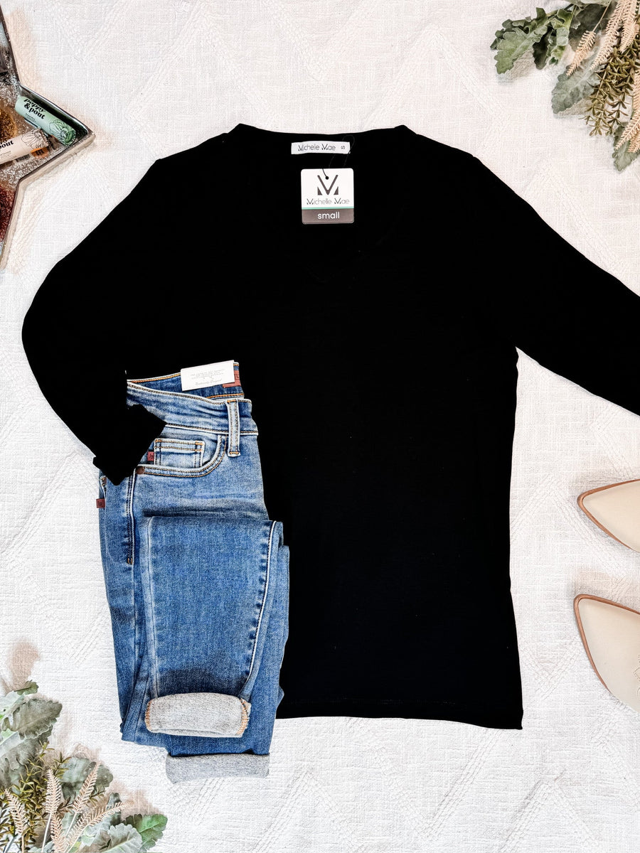 WAREHOUSE Larissa Long Sleeve - Black