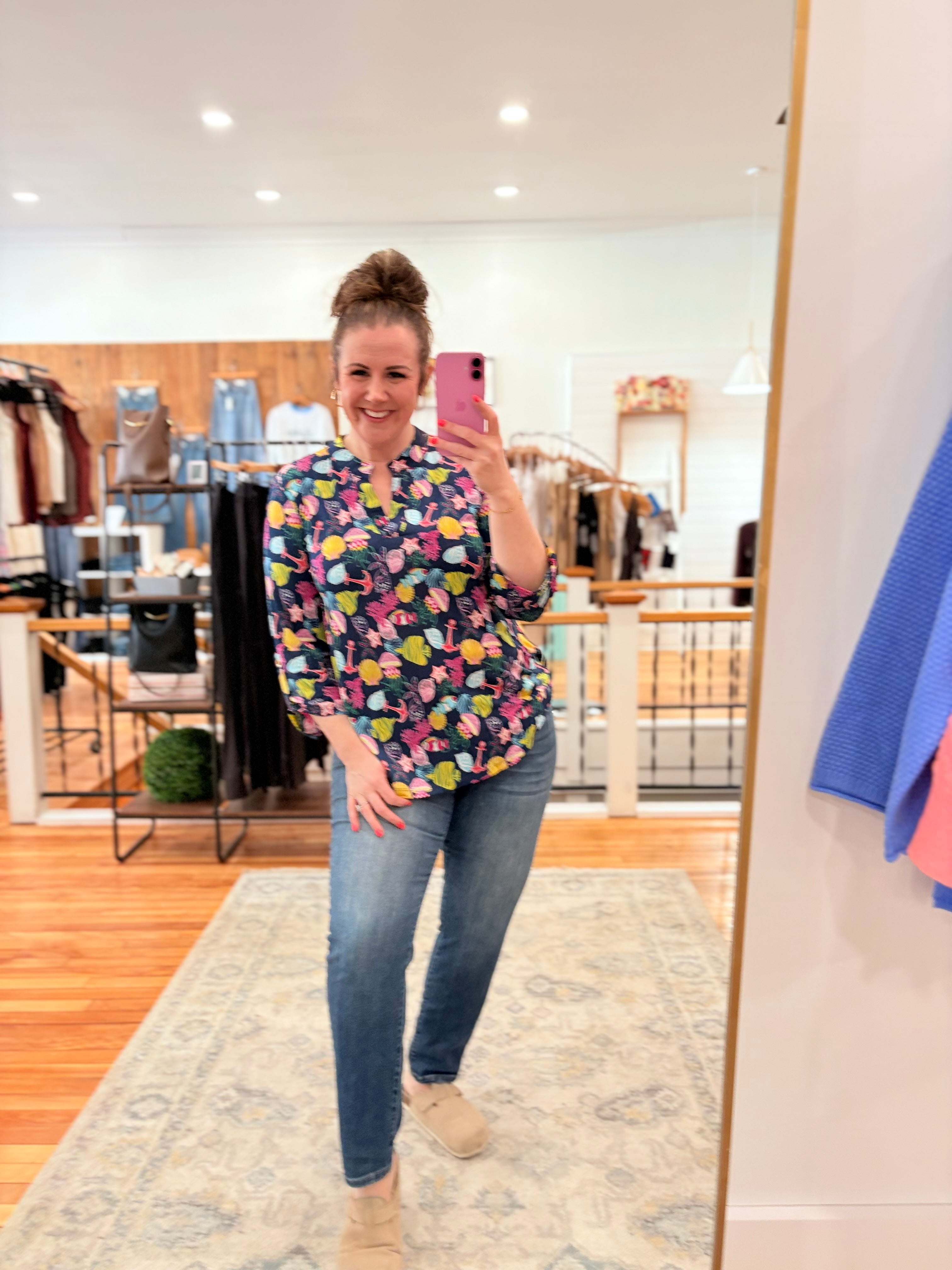 Lizzy 3/4 Sleeve- Anchors Away