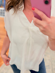 Collared Air Flow Tee- Off White