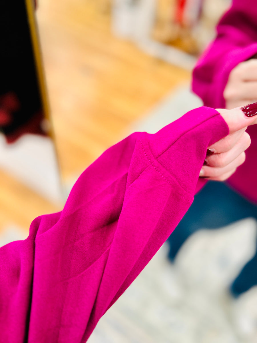 Sparkle Shoulder Sweater- Berry