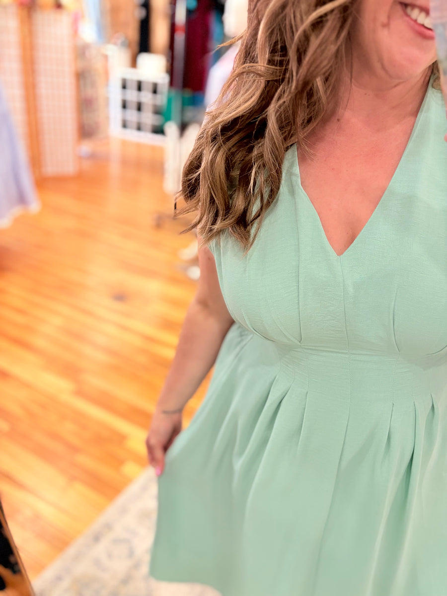 Retro Dress- Sage