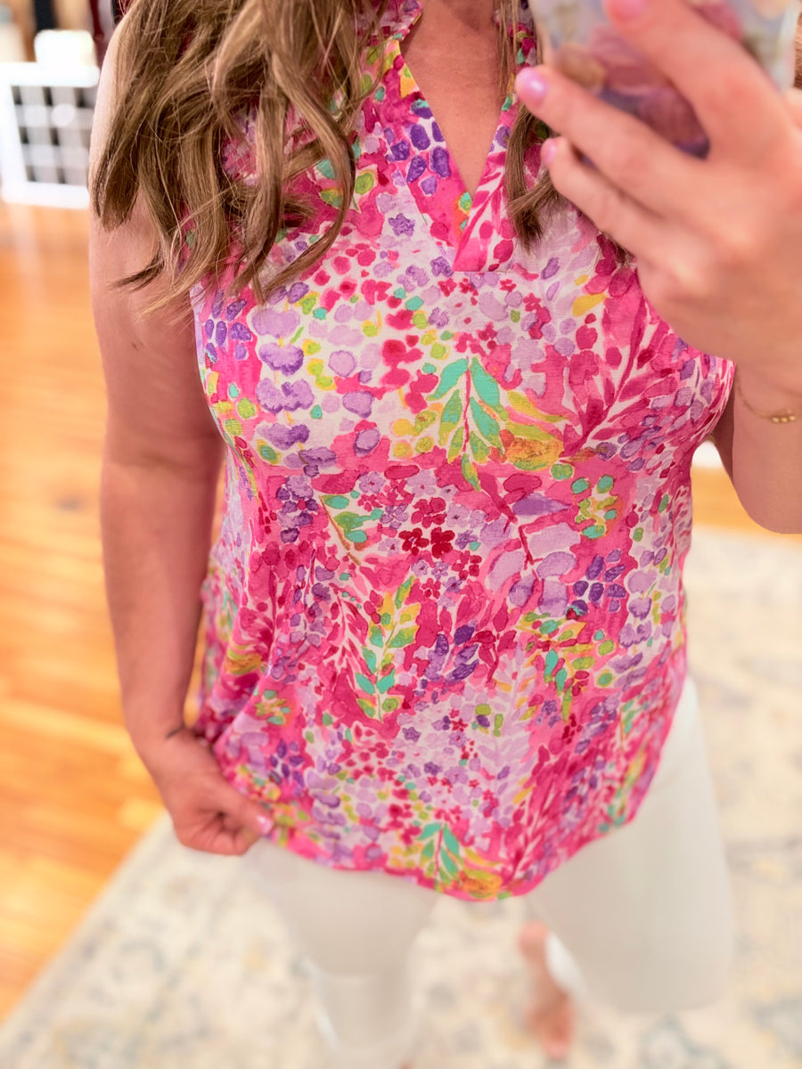 Lizzy Tank- Magenta Lupines