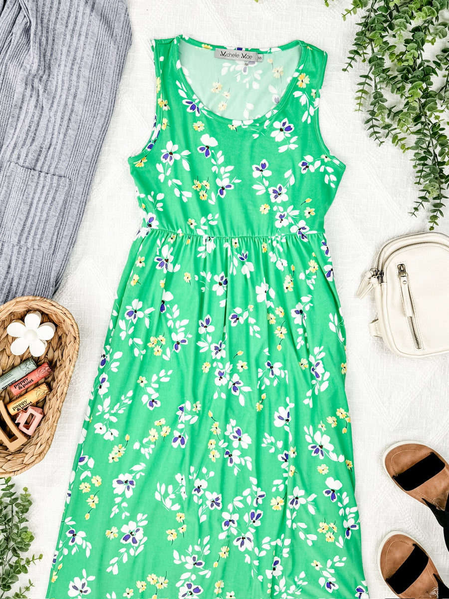 IN STOCK Samantha Maxi Dress - Green Floral FINAL SALE