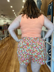 Floral Shorts- Coral