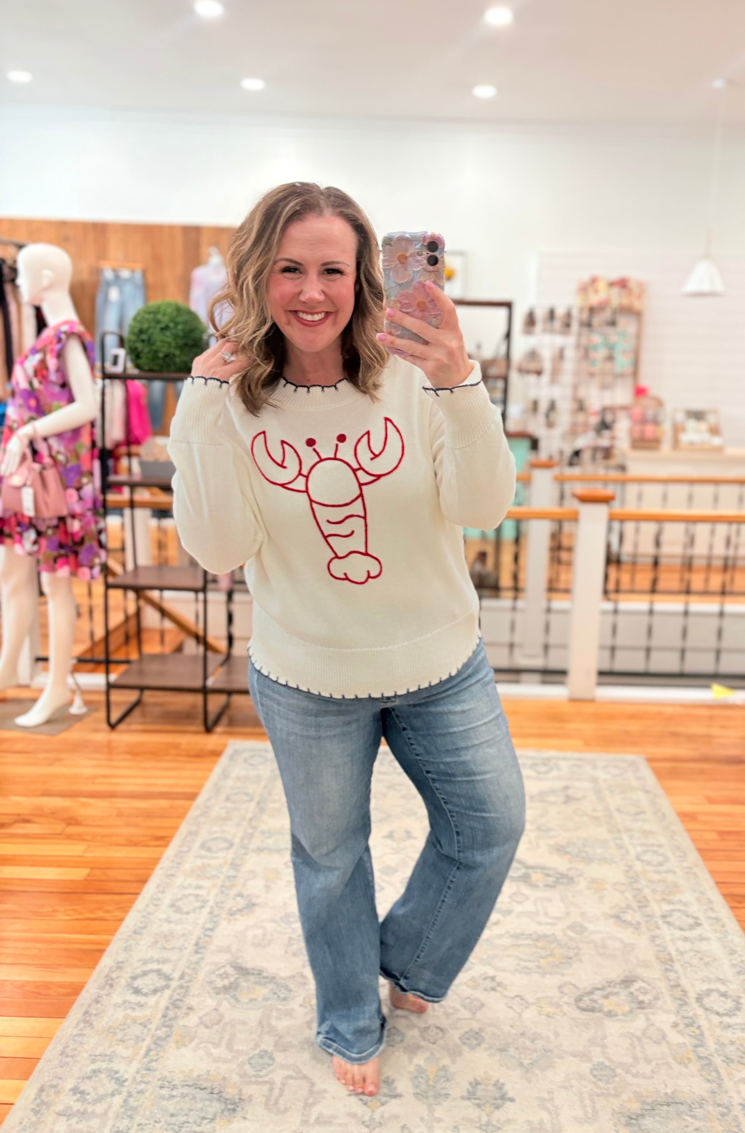 The Sweet Girl Sweater- Lobster