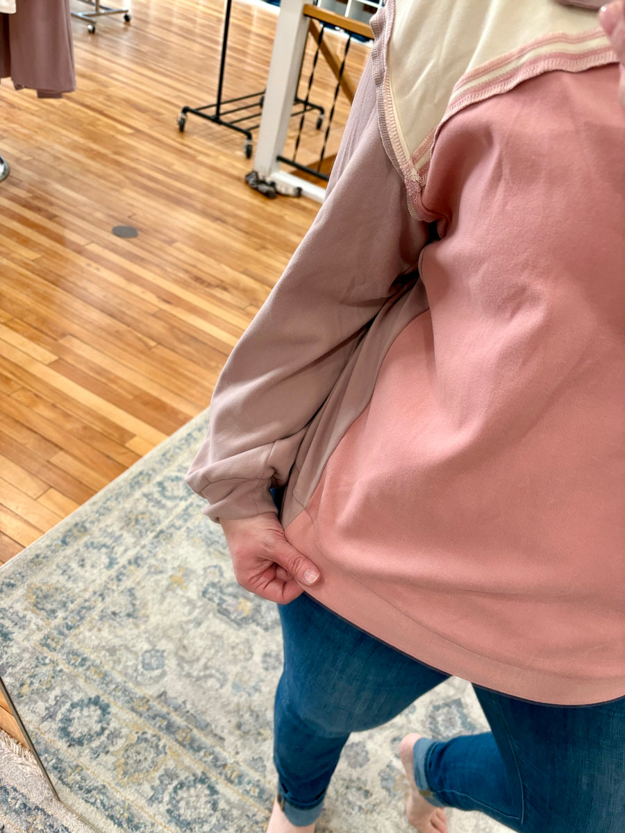 Colorblock Half Button Up FINAL SALE