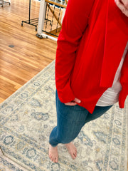 Solid Open Blazer- Red FINAL SALE